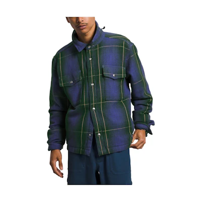 TNF Valley Twill Utility Shacket Colorblock Plaid Long Sleeve Jacket NF0A8323-O1G