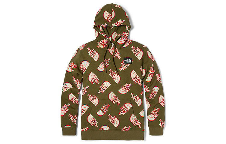 TNF Vanlife Retro Logo Print Hoodie Olive Unisex NF0A5JW5-37U