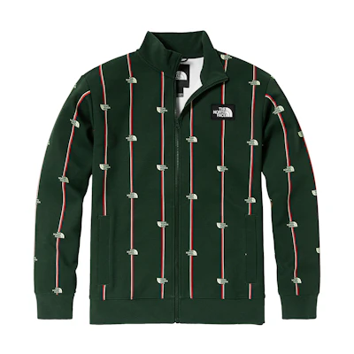 TNF Vanlife Retro Stripe Colorblock Logo Jacket Unisex Dark Green NF0A5JW7-VR0