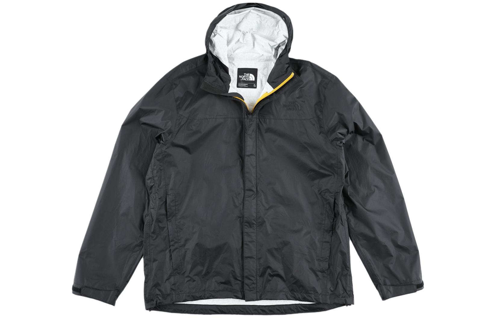 TNF Venture Jacket Black - Solid Color Hooded Zip Jacket NF0A3JPM-JK3