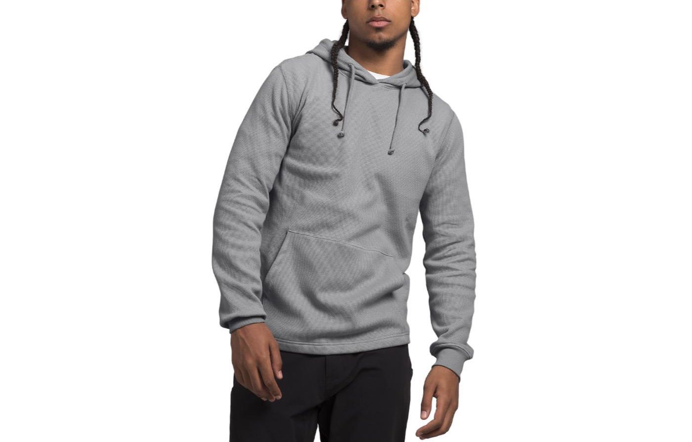 TNF Waffle Hoodie Pullover Long Sleeve Sweatshirt Grey NF0A7WS8-A91