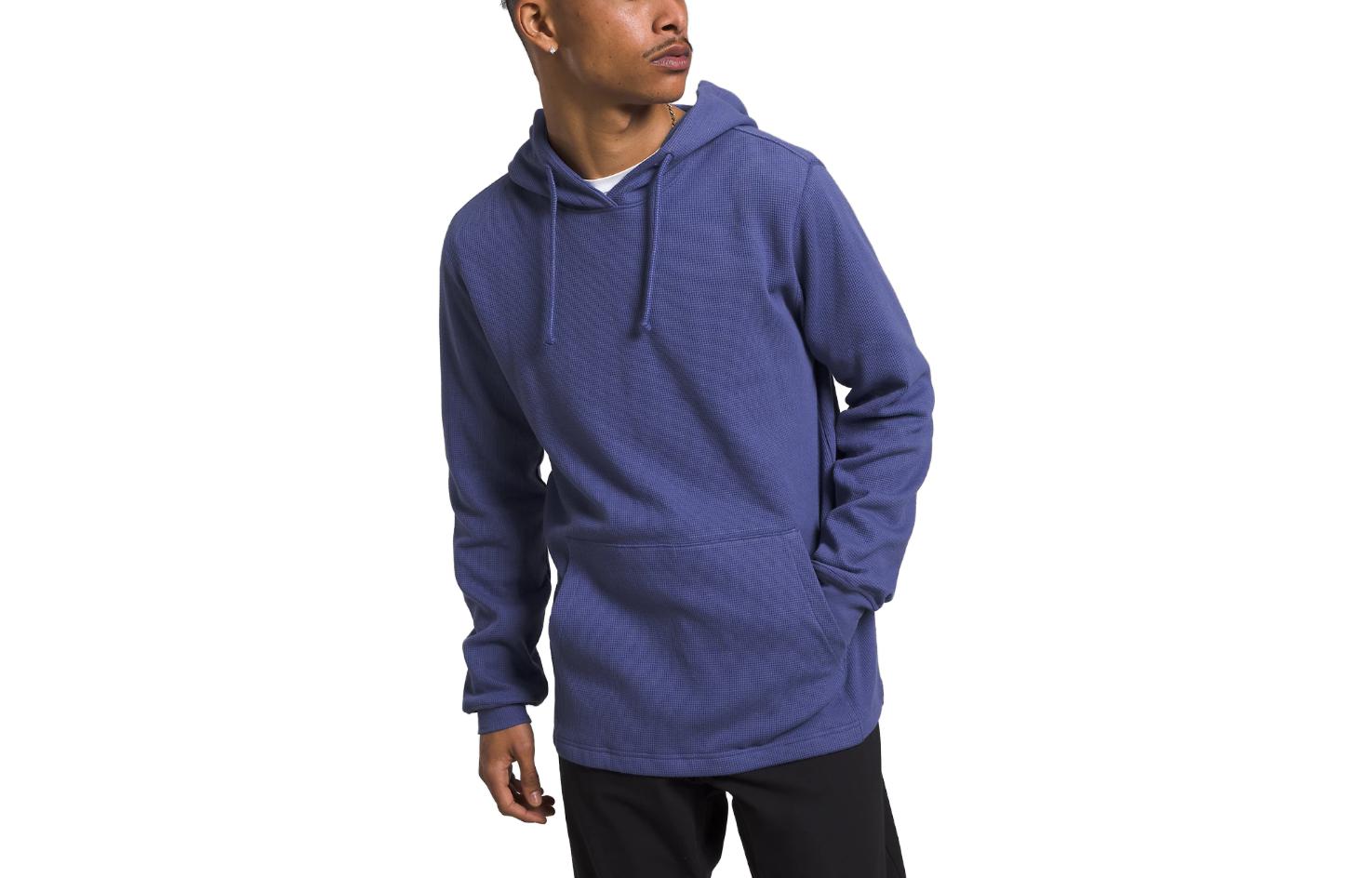 TNF Waffle Hoodie Solid Color Long Sleeve - Blue NF0A7WS8-I0D