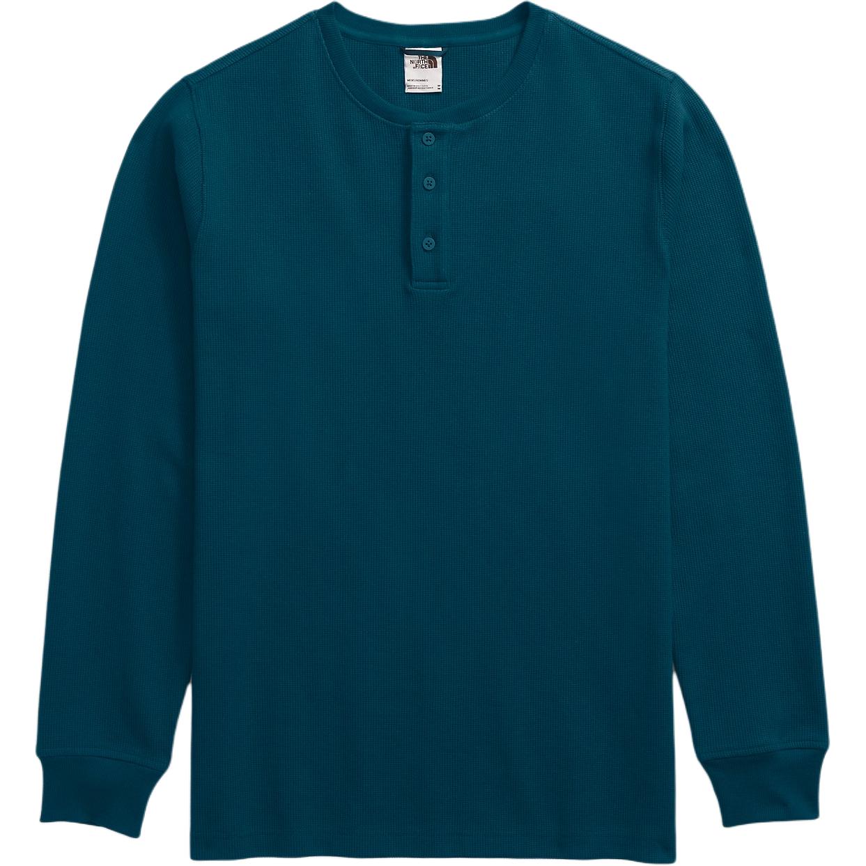 TNF Waffle Long-Sleeve Henley Green Casual Sweatshirt NF0A7USJ-1NO