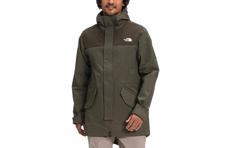 TNF Waterproof Breathable Colorblock Logo Jacket Green NF0A4ALM-173