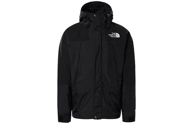 TNF Waterproof Hooded Jacket Black with Embroidered Logo NF0A52ZT-JK3