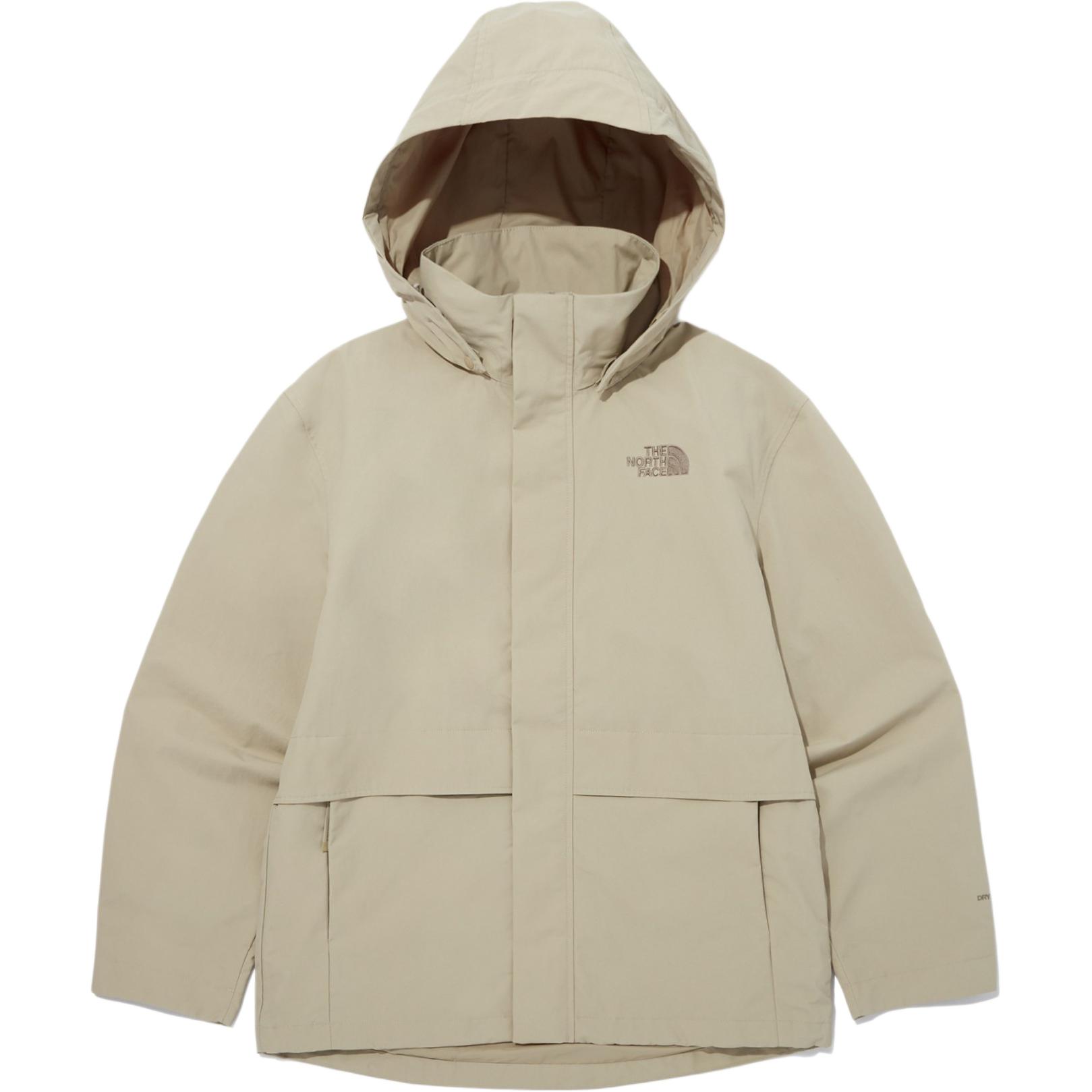 TNF Waterproof Windproof Jacket with Removable Hood - Light Khaki NJ2HQ04B