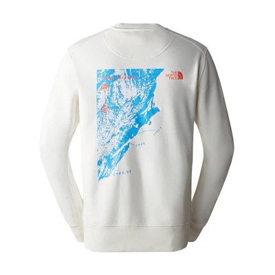 TNF White Crewneck Sweatshirt with Letter Print Design NF0A8523-N3N