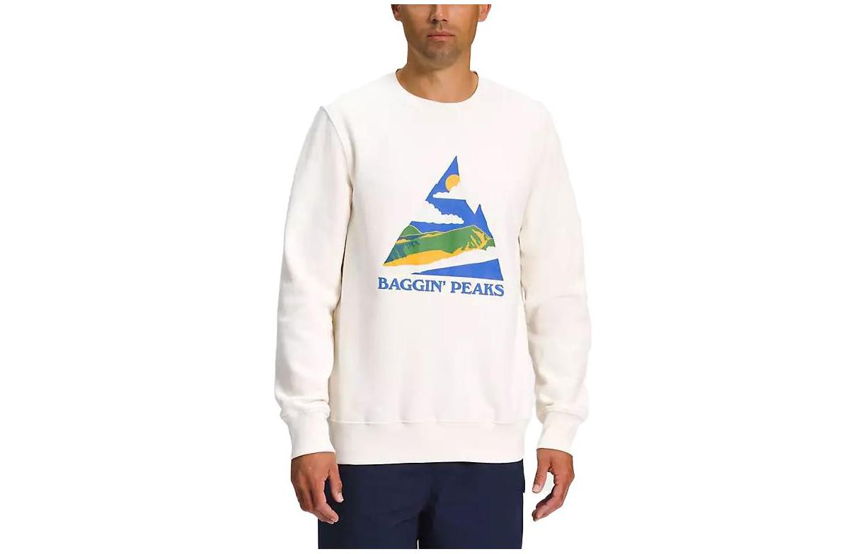 TNF White Crewneck Sweatshirt with Solid Logo Print NF0A811Q-N3N