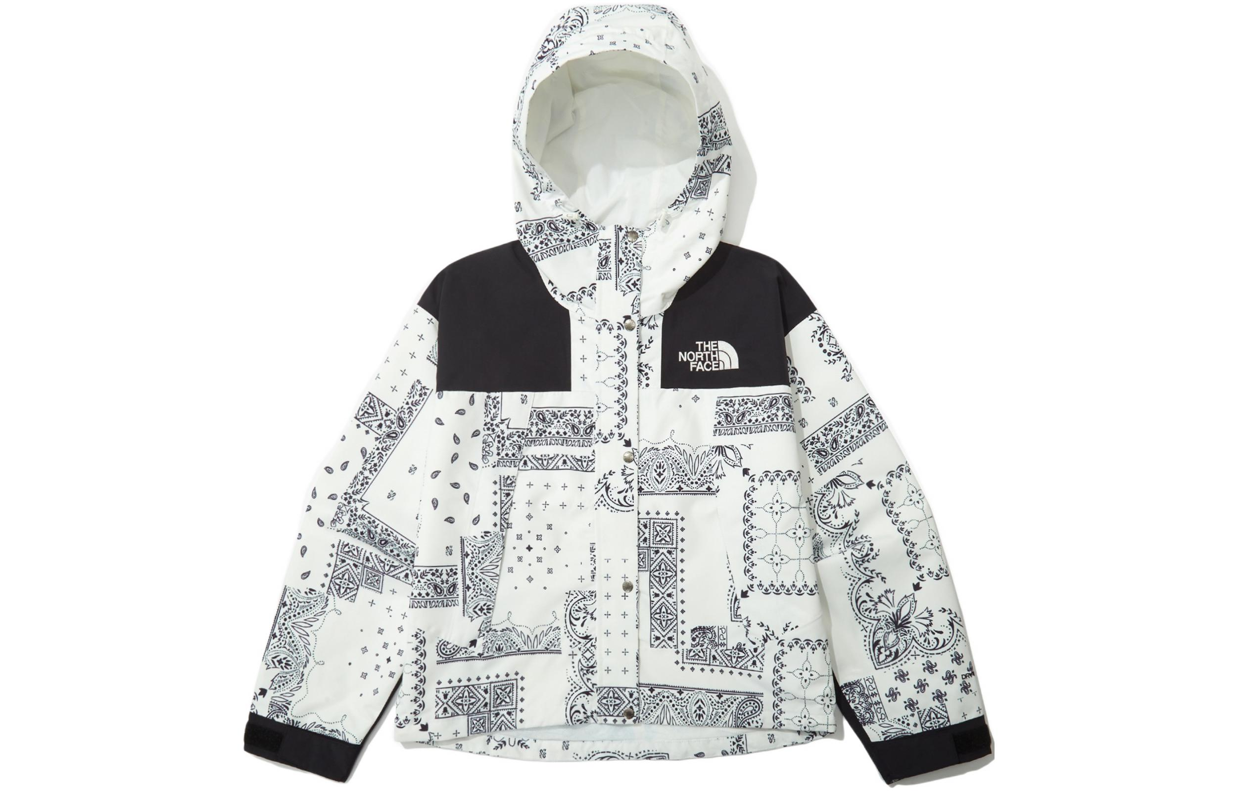 The North Face White Crop Mountain Dry Colorblock Print Hoodie Jacket NJ2HN90A