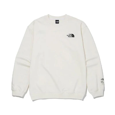 TNF White Embroidered Logo Crewneck Sweatshirt Unisex NM5MM01B