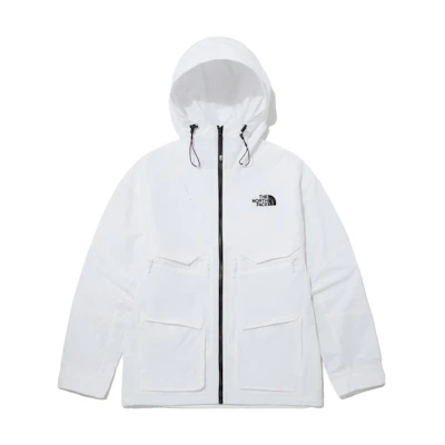 TNF White Embroidered Logo Zip-Up Hoodie Jacket Unisex NJ3BP04C