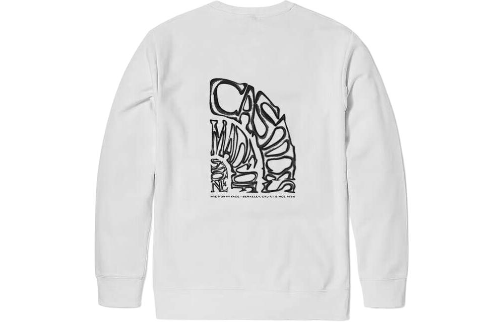 TNF White Fleece-Lined Outdoor Casual Unisex Sweatshirt NF0A7QVB-FN4