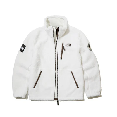 TNF White Fleece Jacket Unisex Casual Thermal Stand Collar NJ4FL50J