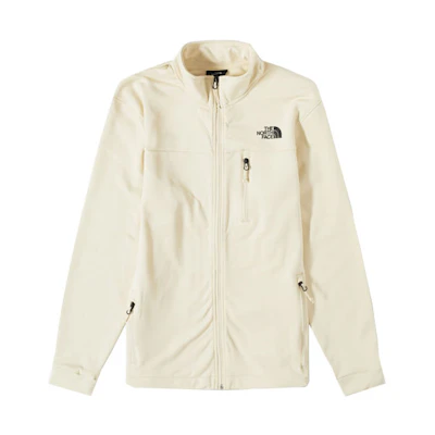 TNF White Fleece Pocket Jacket for Men with Stand Collar NF0A7X193X4