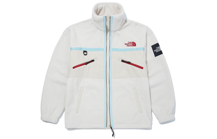 THE NORTH FACE White Fleece Windproof Jacket for Couples - Fall Collection NJ4FM01J