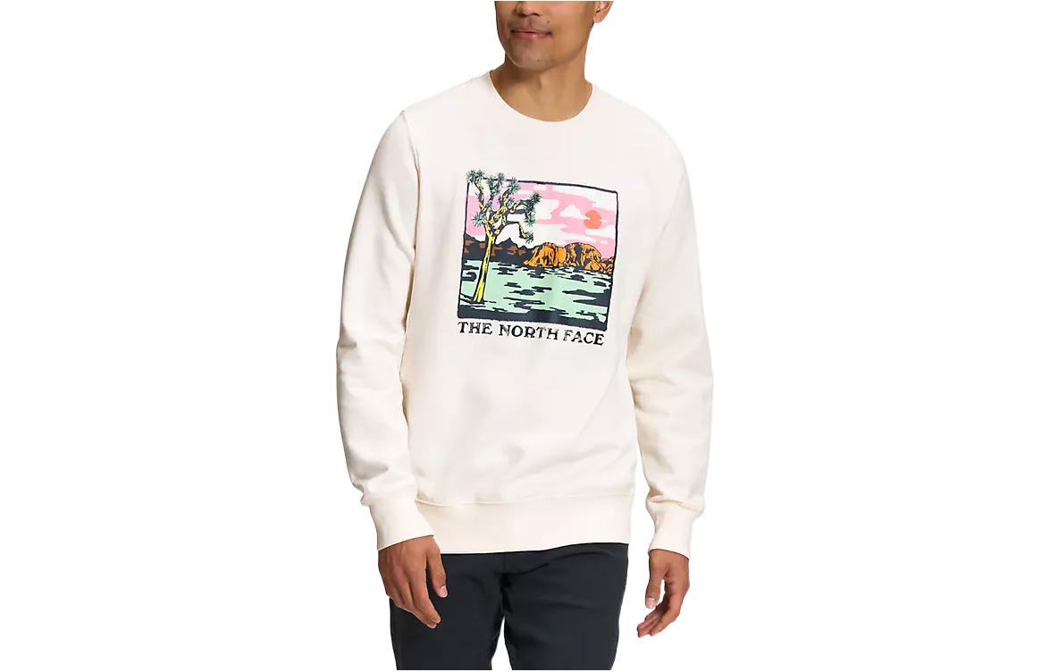TNF White Graphic Print Crewneck Long Sleeve Sweatshirt NF0A7UO6-7X5
