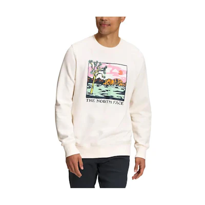 TNF White Graphic Print Crewneck Long Sleeve Sweatshirt NF0A7UO6-7X5