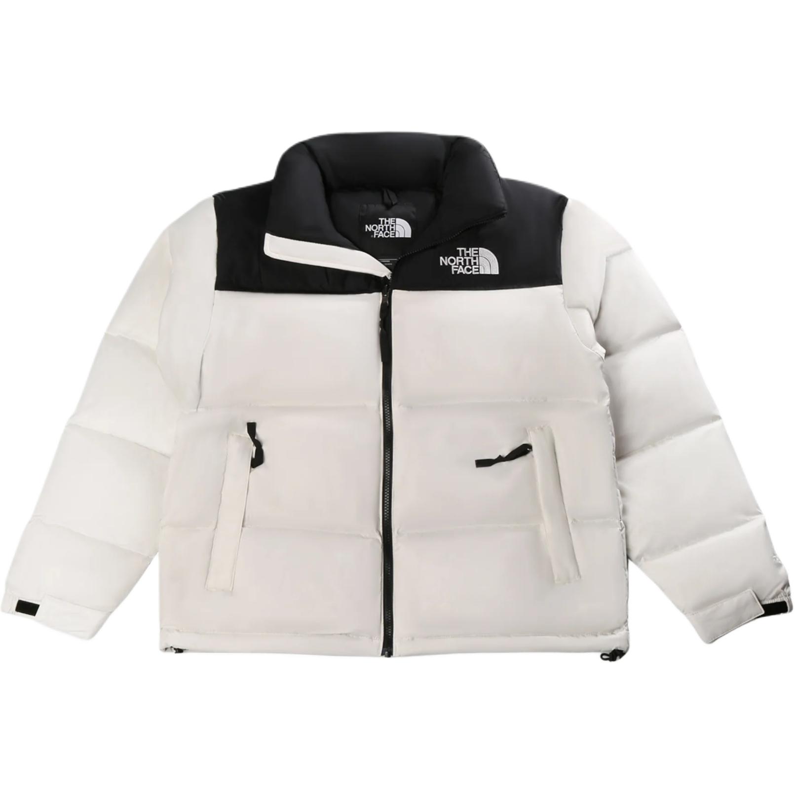 The North Face White High Collar Logo Colorblock Jacket NF0A3C8D-ROU