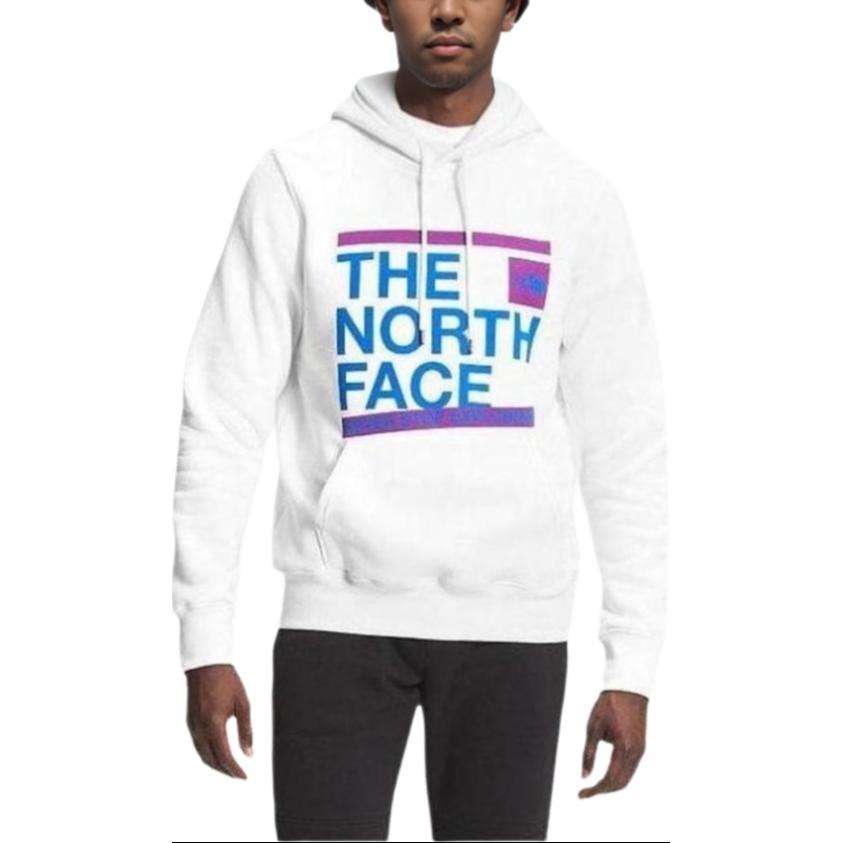 TNF White Hoodie with Logo Print and Solid Design NF0A7R8Q
