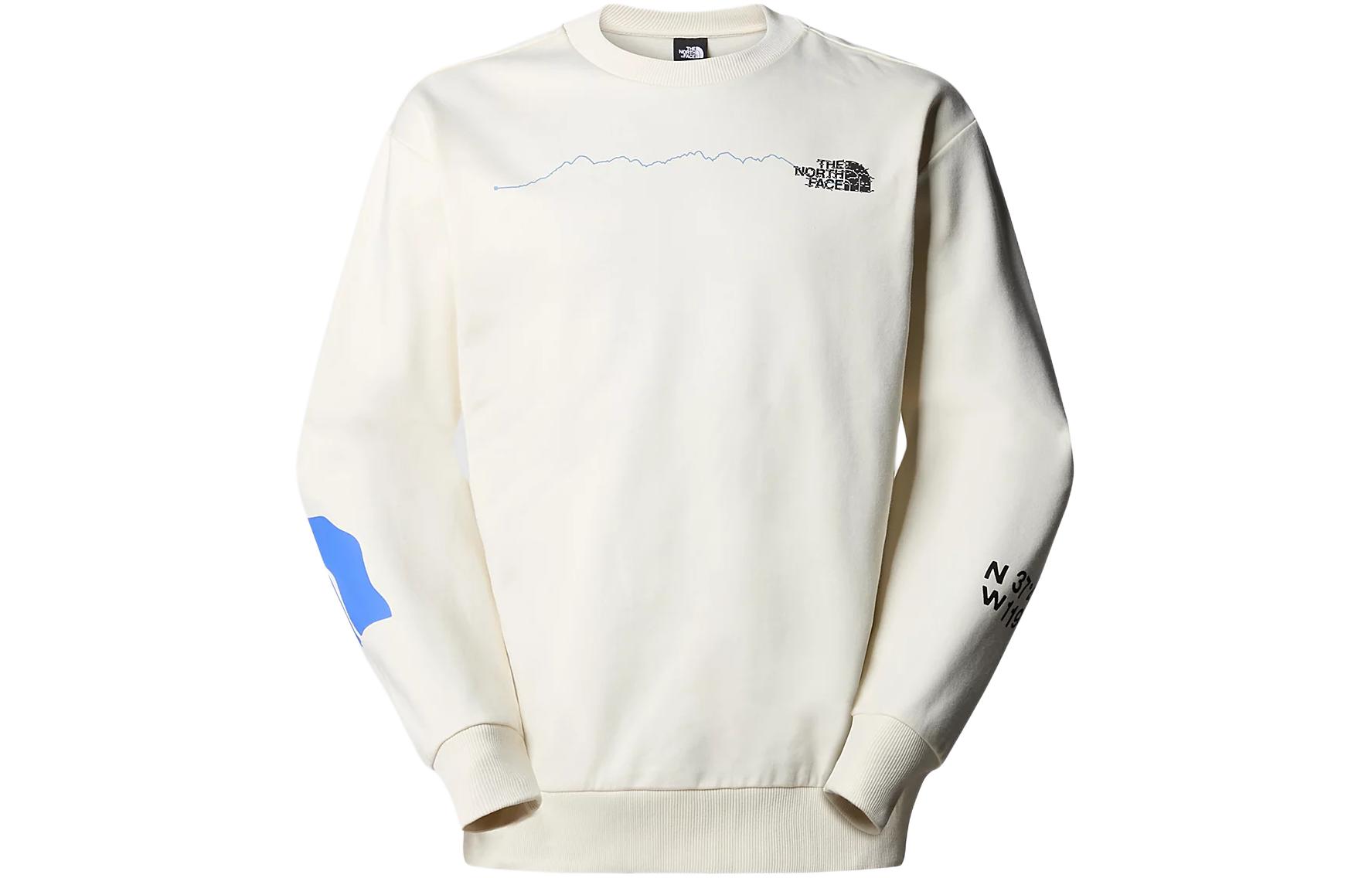 TNF White Letter Print Crewneck Long Sleeve Unisex Sweatshirt NF0A87F4-QLI