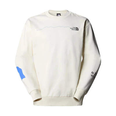 TNF White Letter Print Crewneck Long Sleeve Unisex Sweatshirt NF0A87F4-QLI