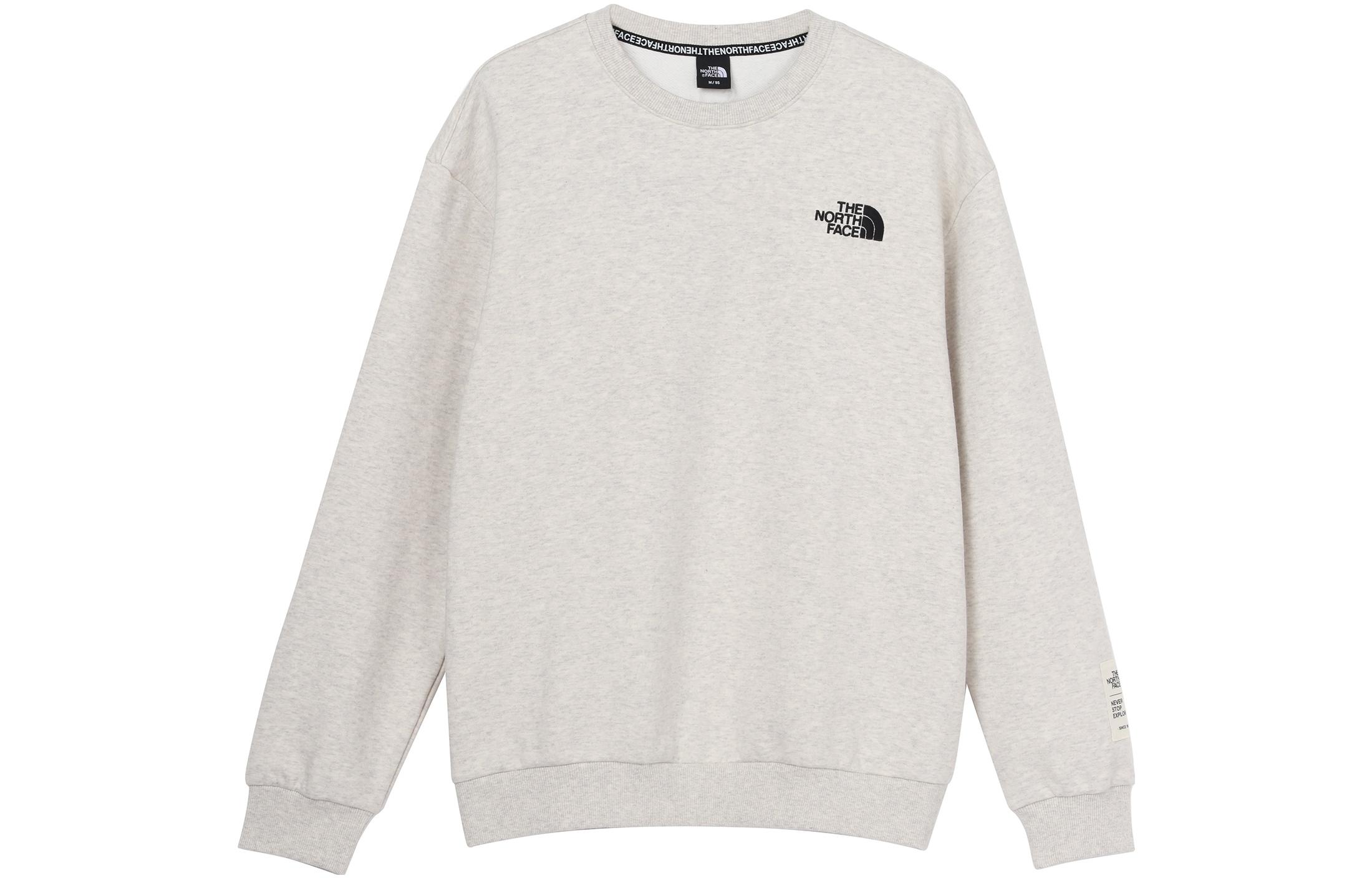 TNF White Logo Crewneck Sweatshirt with Embroidered Cuffs NM5MN55D