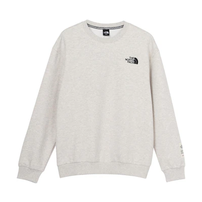 TNF White Logo Crewneck Sweatshirt with Embroidered Cuffs NM5MN55D