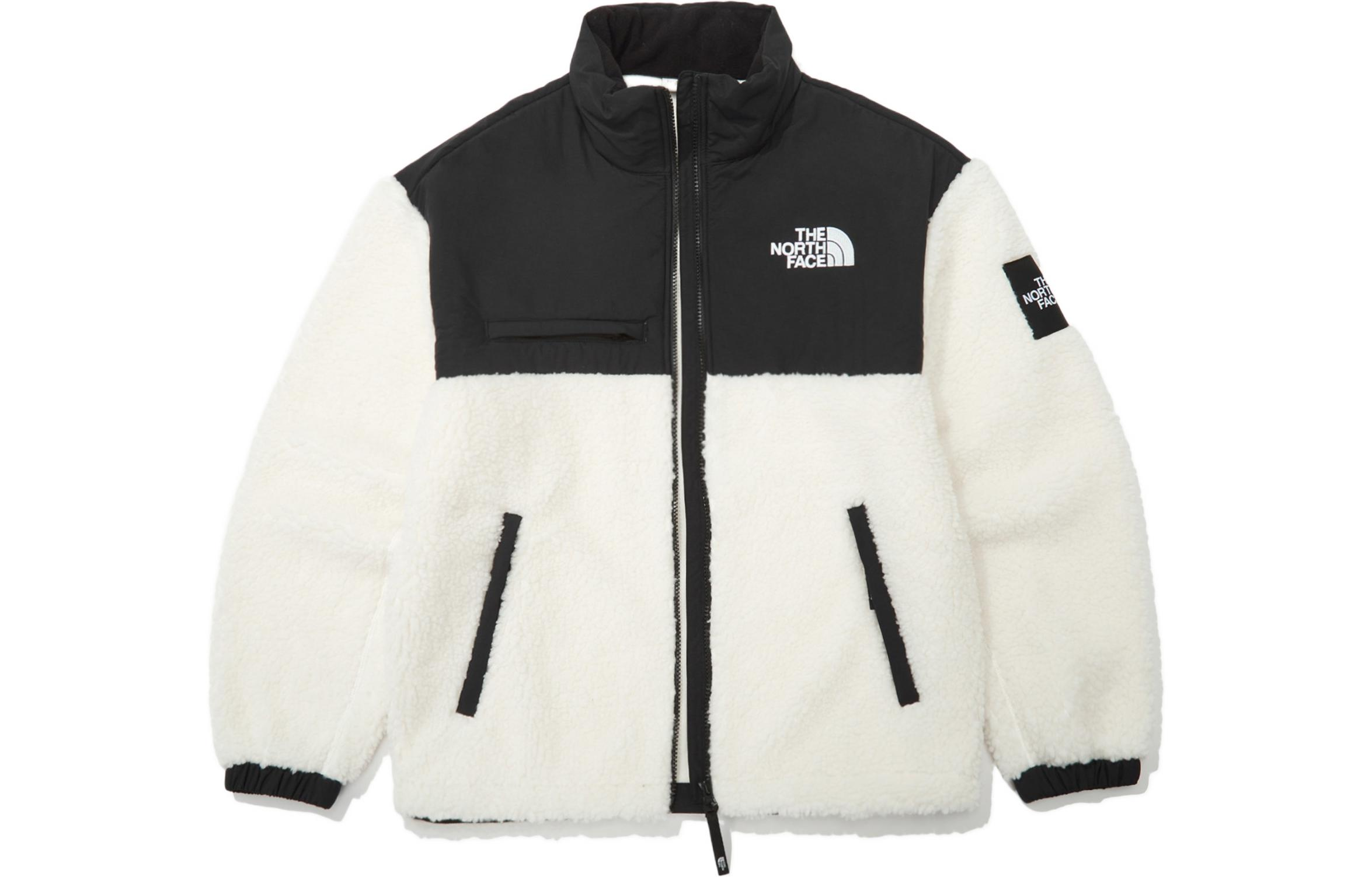 TNF White Logo Fleece Zip Jacket, Couple Style, Fall Collection. NJ4FN52K