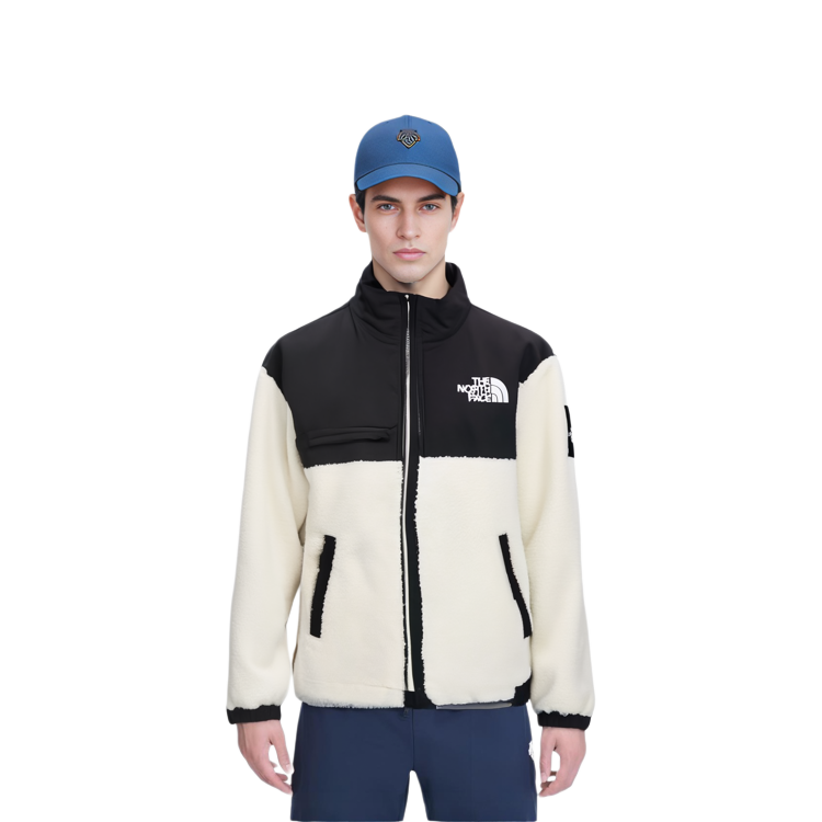 TNF White Logo Fleece Zip Jacket, Couple Style, Fall Collection. NJ4FN52K 圖 5