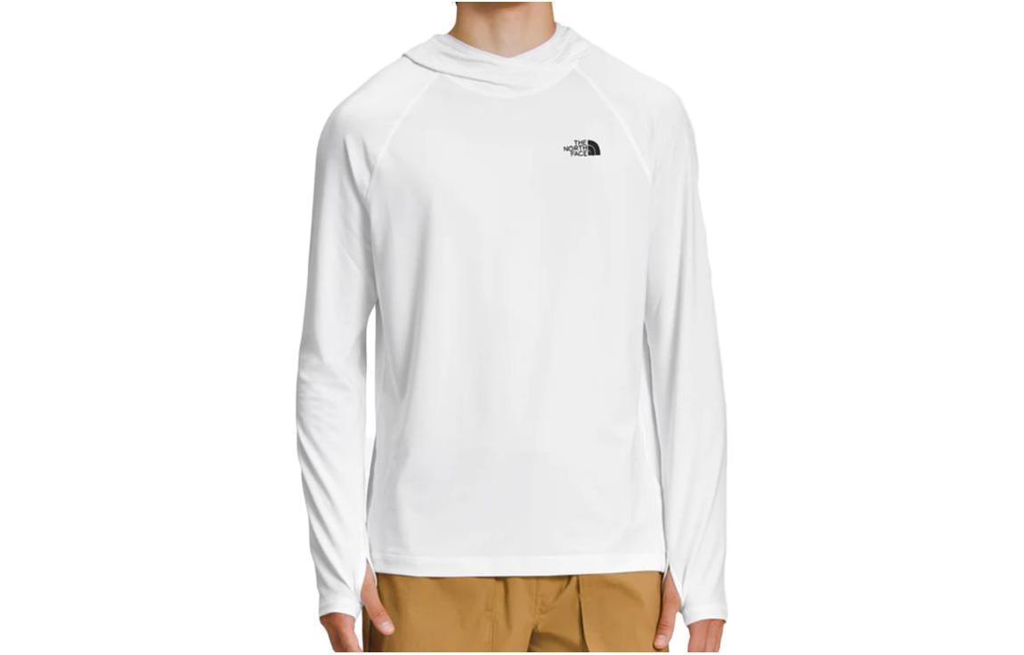 TNF White Logo Hoodie - Solid Color, Long Sleeve, Slim Fit NF0A81WY-FN4