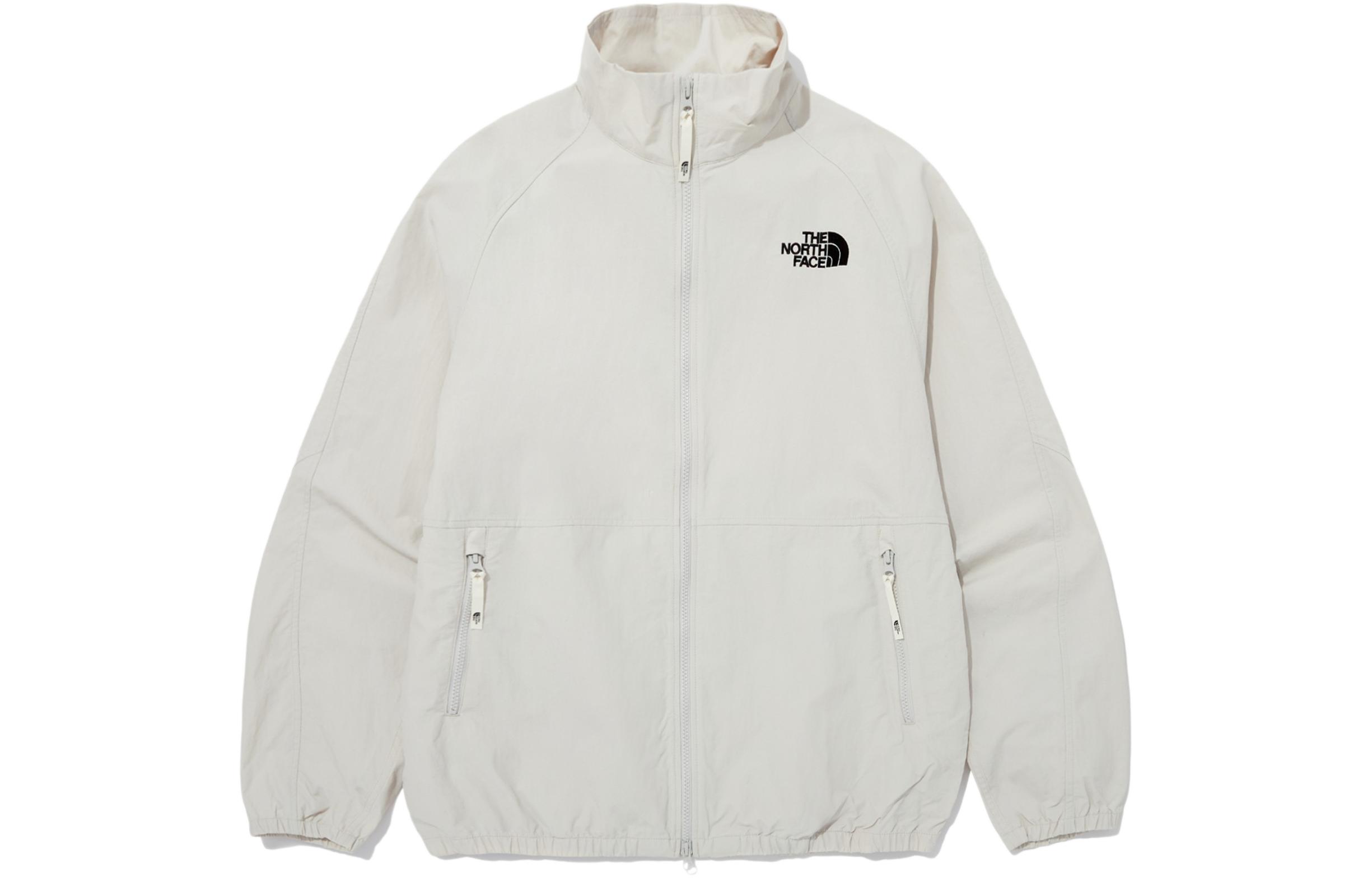TNF White Logo Mock Neck Jacket Unisex NJ3BQ07K