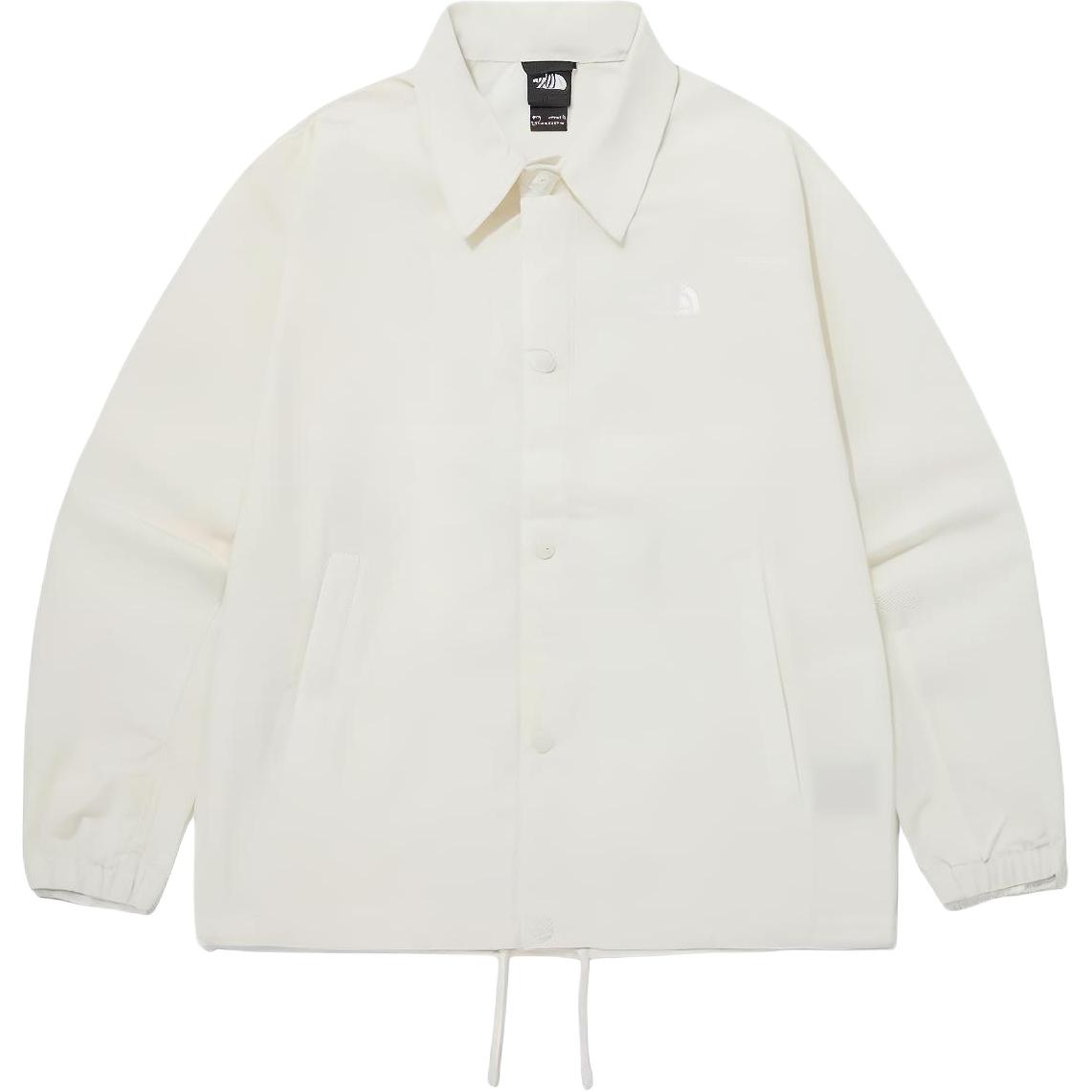 TNF White Logo Print Collared Long Sleeve Shirt Jacket NJ3BQ03B