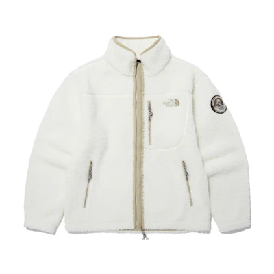 TNF White Logo Print Fleece Zip Jacket Unisex NJ4FN56A