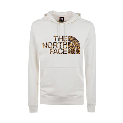 TNF White Logo Print Pocket Hoodie Long Sleeve Sweatshirt NF0A3XYD-O4O