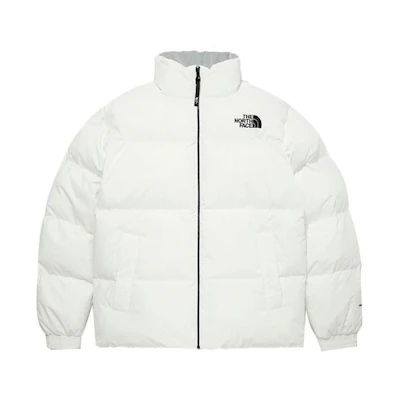 TNF White Logo Print Puffer Jacket Unisex NJ3NM52K