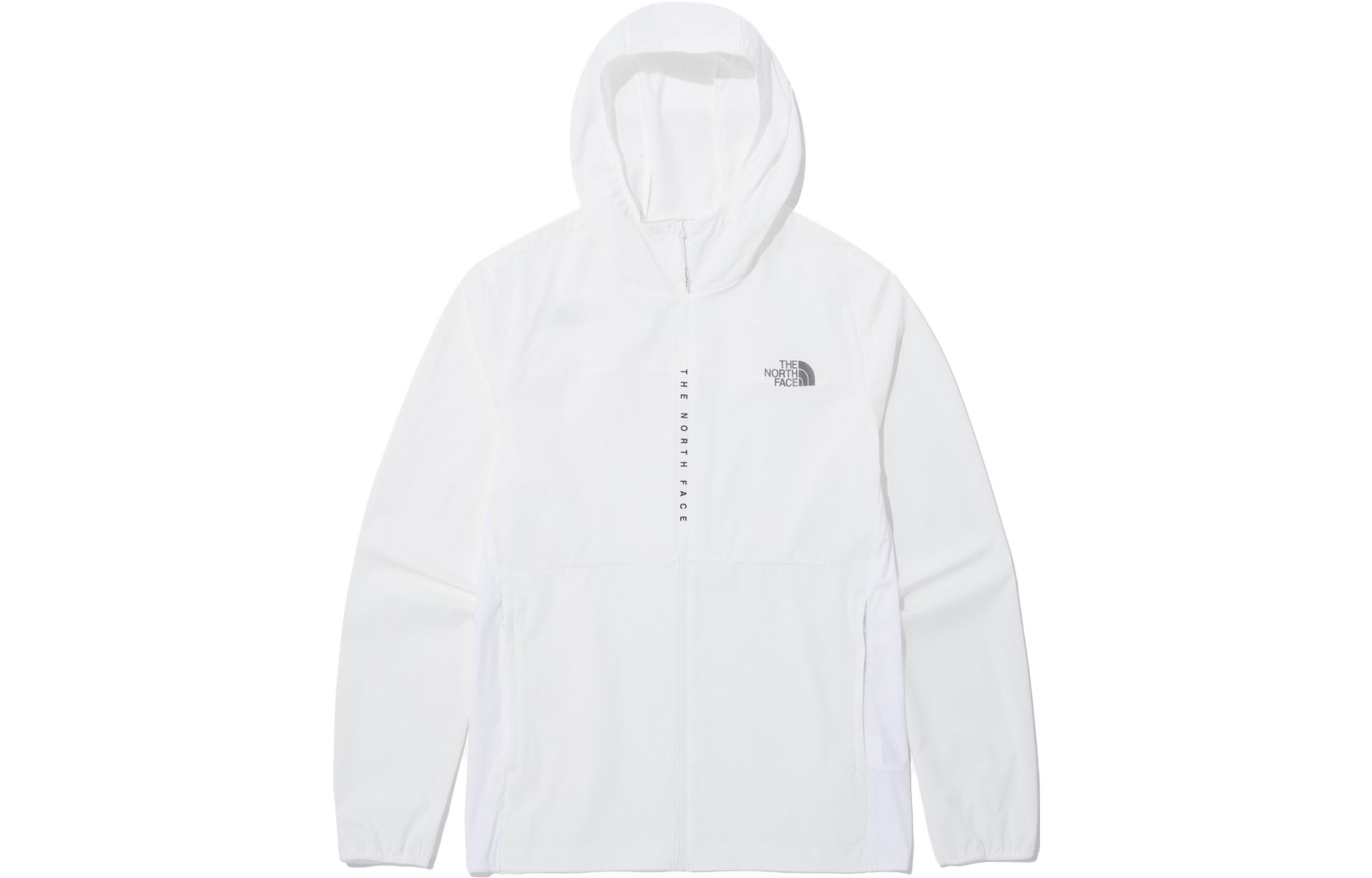 TNF White Logo Print Zip-Up Hoodie Jacket Unisex NJ5JP05K