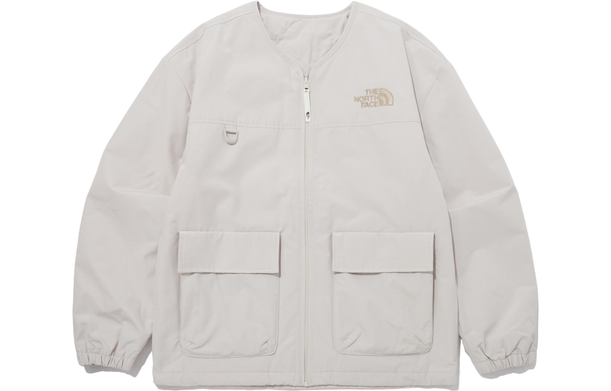 TNF White Logo Print Zip-Up Loose-Fit Long-Sleeve Jacket NJ3NP55L