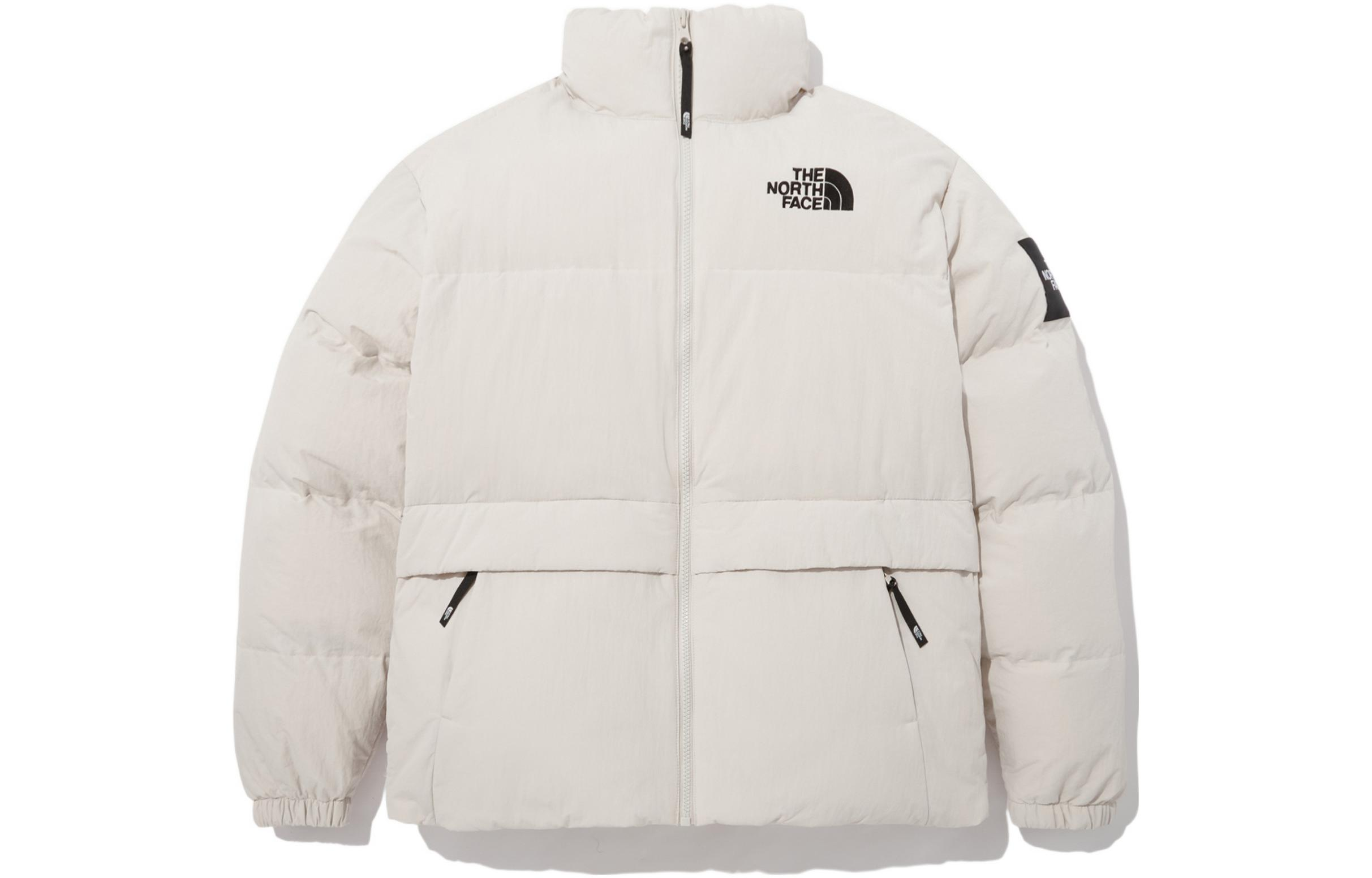 TNF White Logo Stand Collar Down Jacket NJ1DN59K
