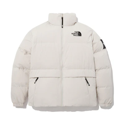 TNF White Logo Stand Collar Down Jacket NJ1DN59K