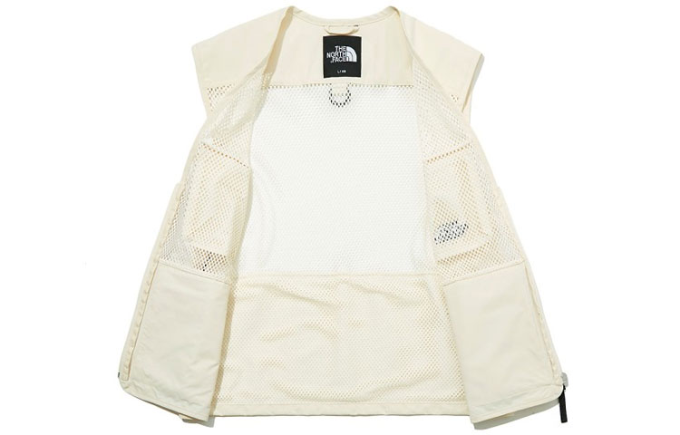 Shop The North Face Rompi Olahraga Unisex Putih Jala Multi-Saku Bernapas. NV3BM02B