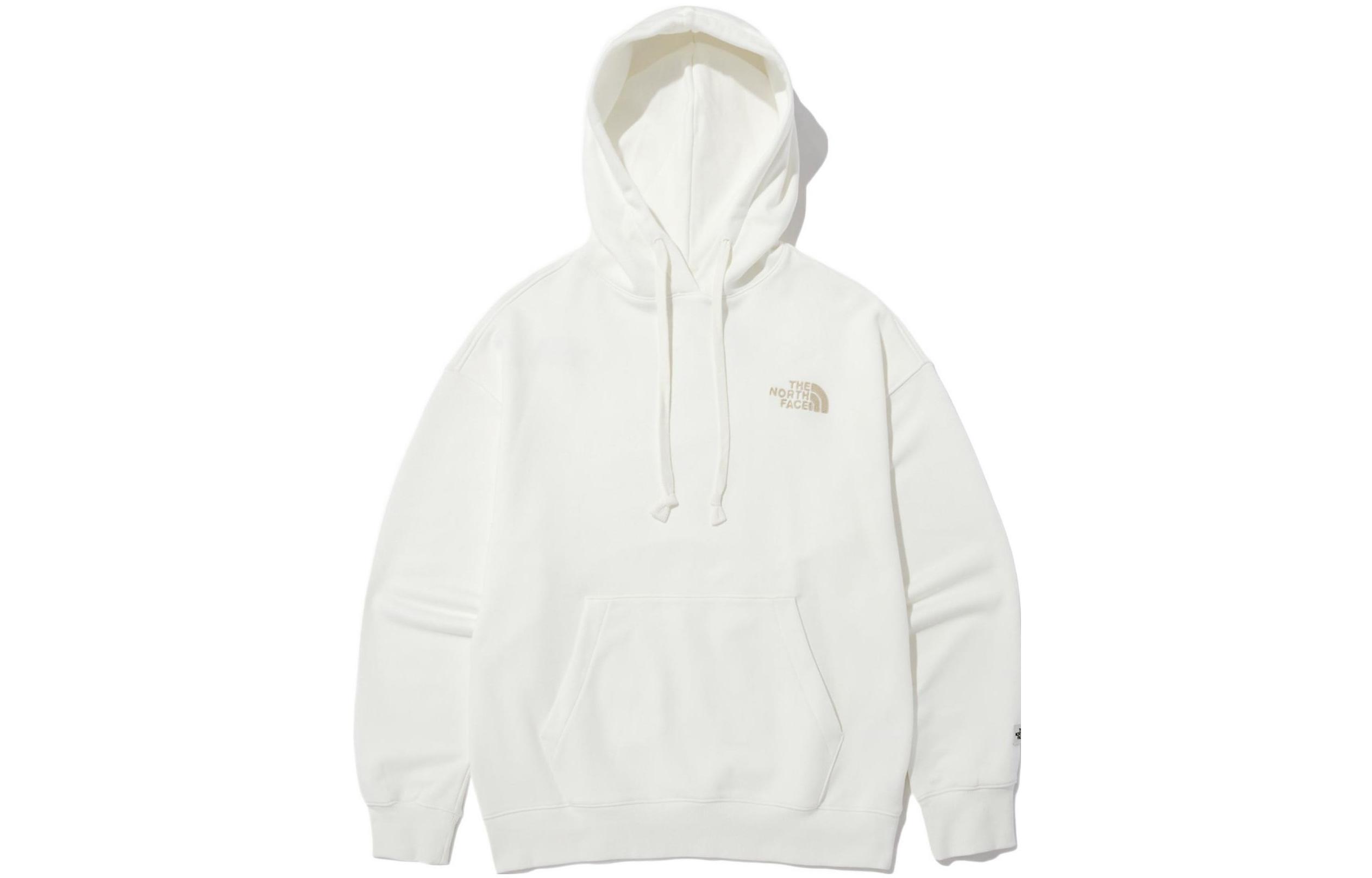 TNF White Pullover Hoodie with Logo Print and Drawstring NM5PN50K