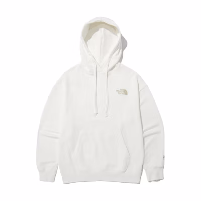TNF White Pullover Hoodie with Logo Print and Drawstring NM5PN50K