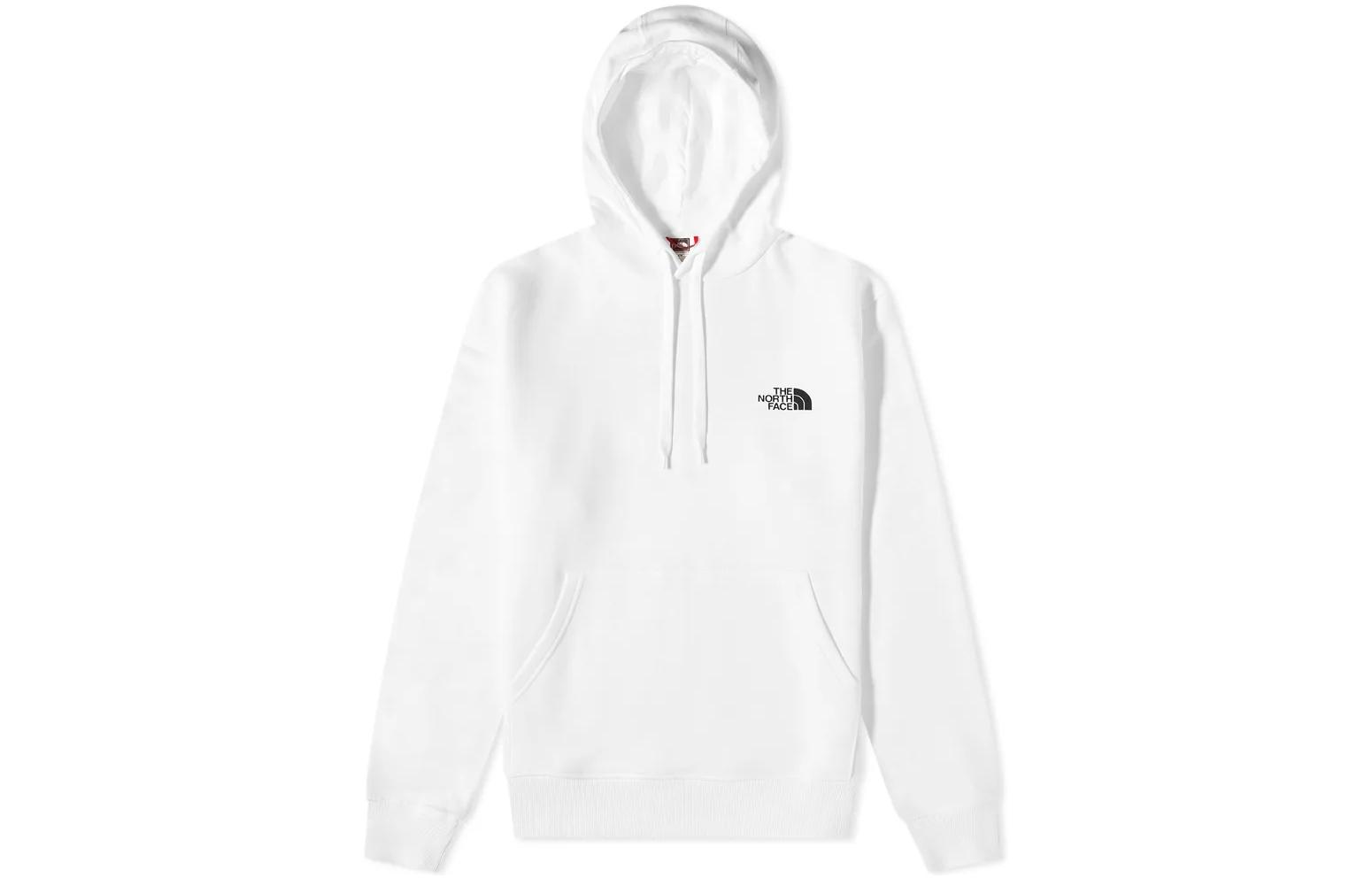 TNF White Pullover Hoodie with Solid Logo Print for Men NF0A7X1P-N3N