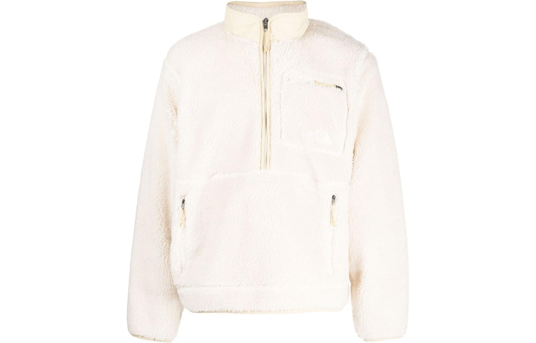 TNF White Sherpa Fleece Half-Turtleneck Sweatshirt NF0A7URNN3N