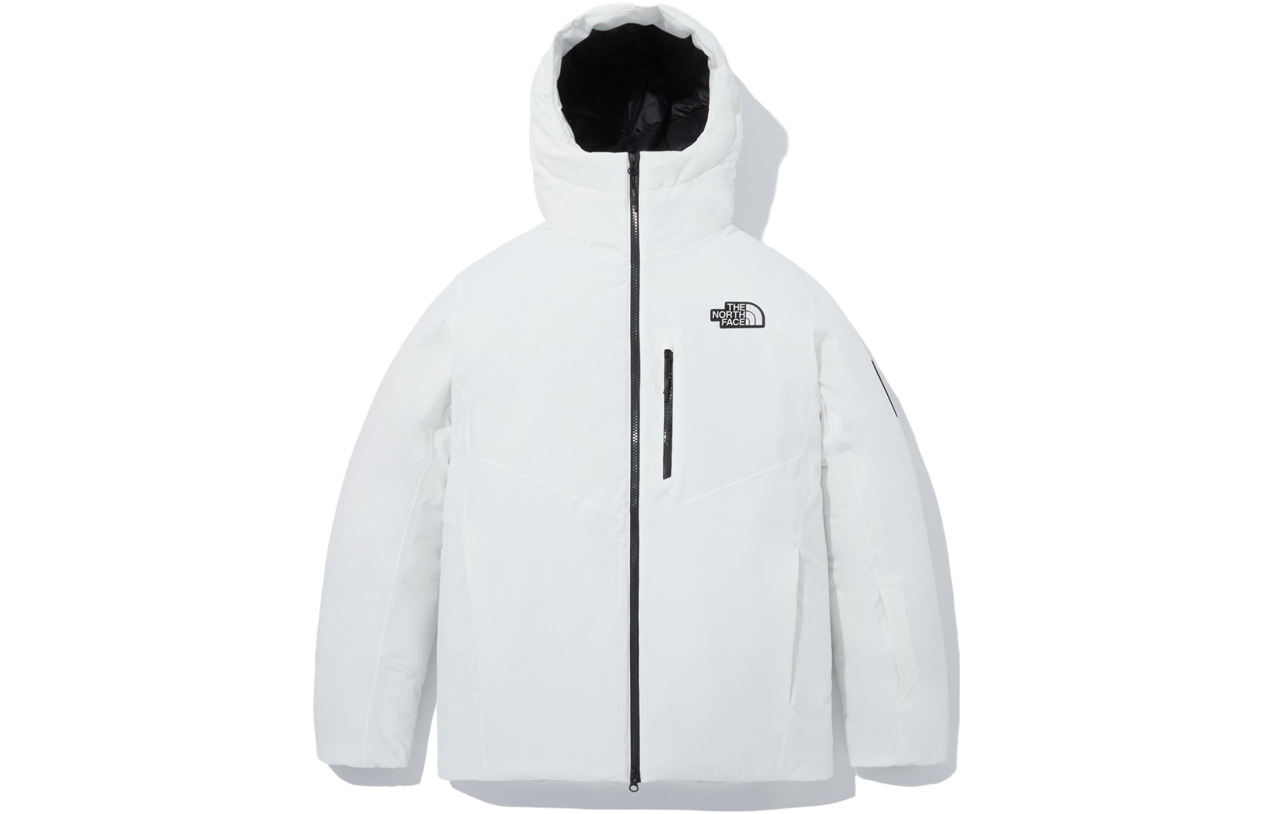 TNF White Solid Casual Fitted Zip Hoodie Jacket NJ3NP63D