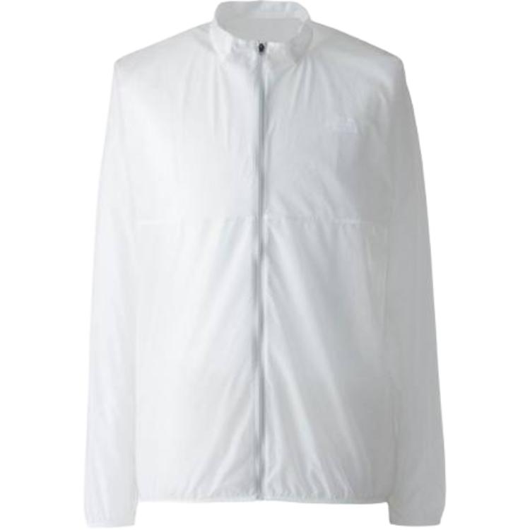 TNF White Solid Color Full-Zip Stand Collar Jacket NP22473-C