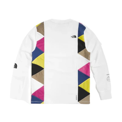 TNF White Solid Color Letter Knit Long Sleeve Sweatshirt NF0A49DV-FN4