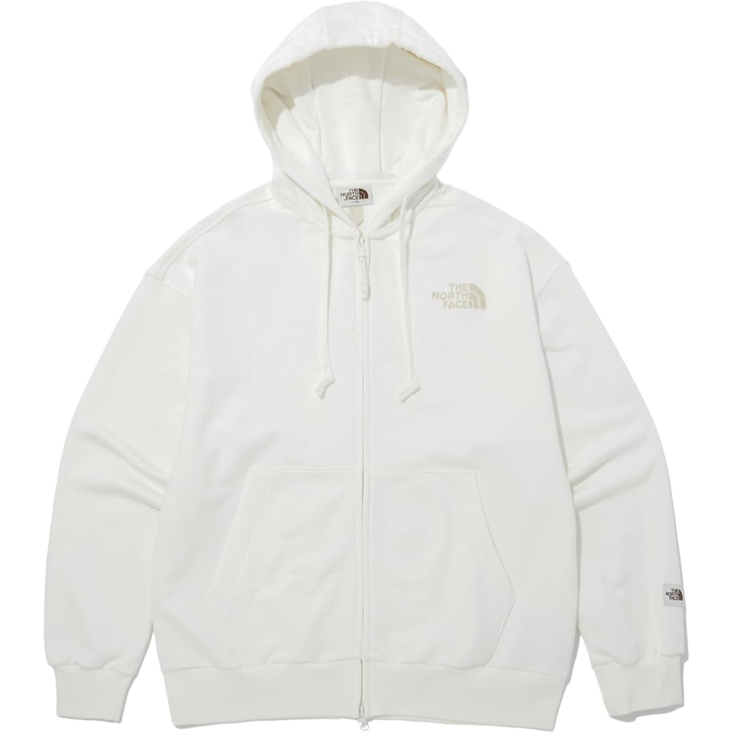 TNF White Solid Letter Print Hooded Jacket NJ5JP51L