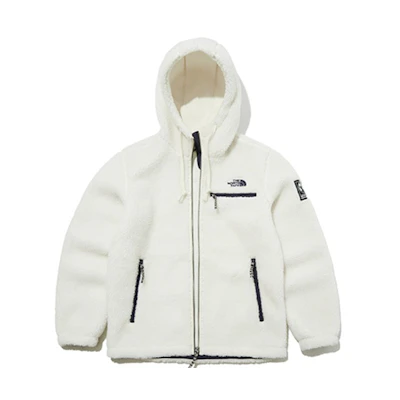 TNF White Unisex Fleece Hoodie Jacket NJ4FL57C