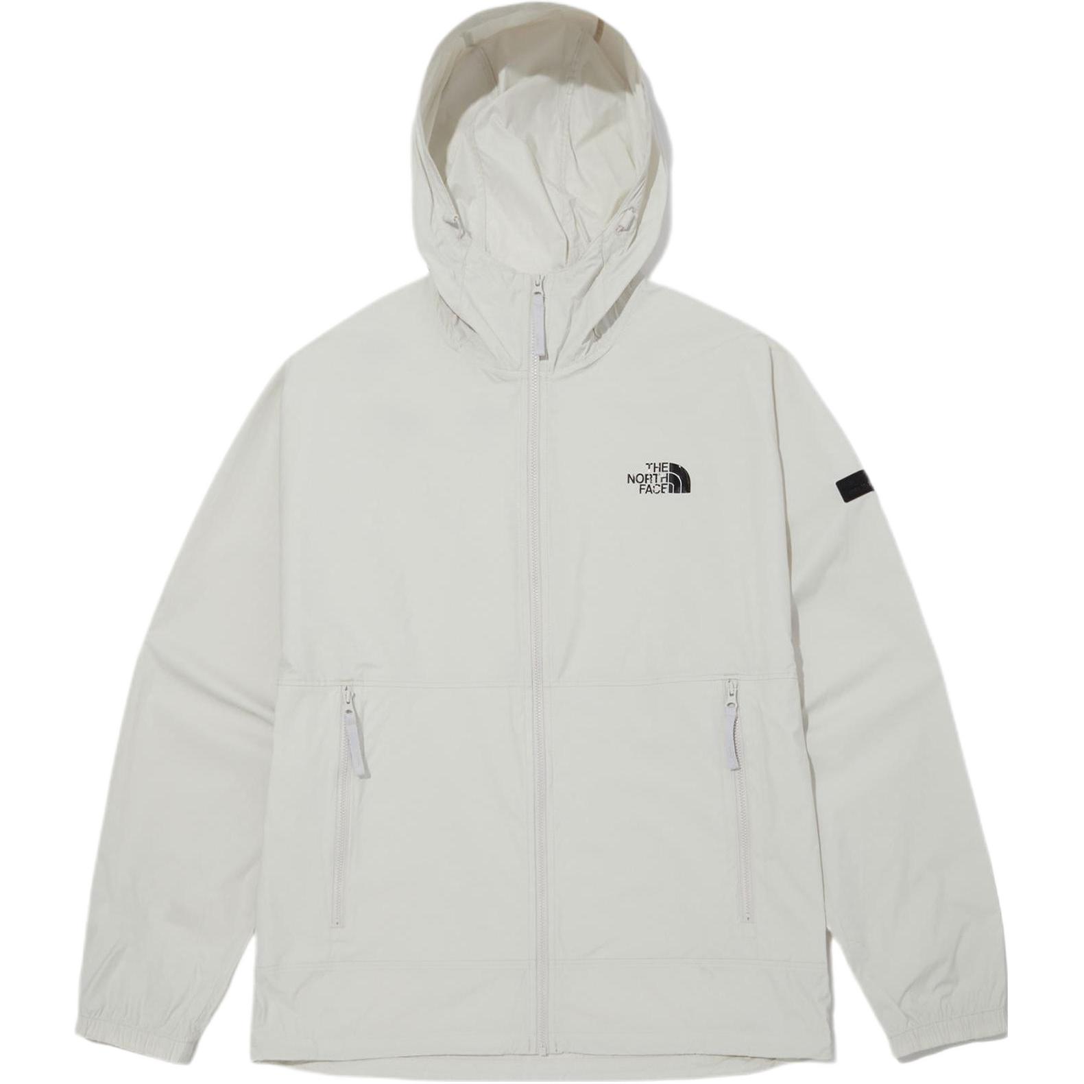 TNF White Waterproof Hoodie Jacket with Logo Print NJ3LN01C